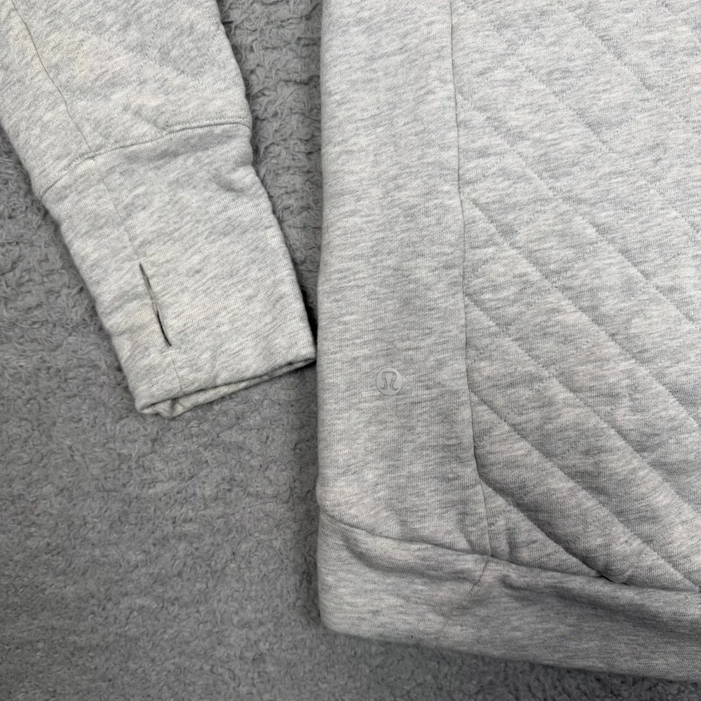 Lululemon Hill and Valley Mock Neck‎ Quilted Half Zip Pullover Grey Size 4 Warm